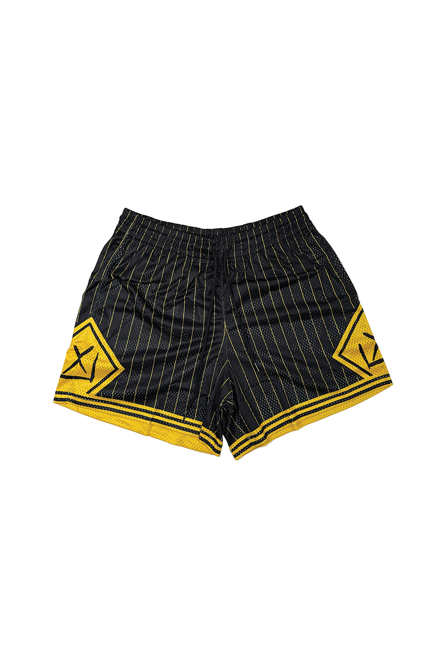 Black and Gold Mesh Shorts